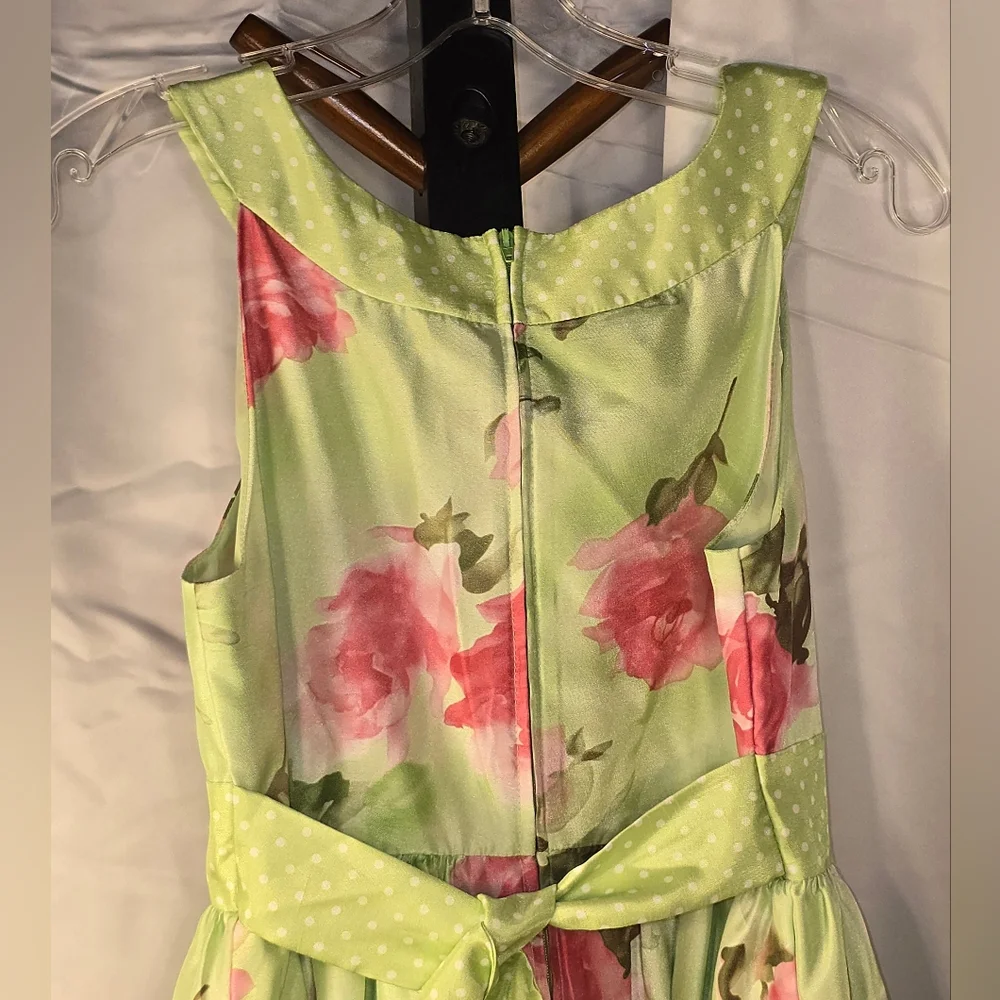 Bonnie Jean Green‎ Floral Party Dress Girls Size 16